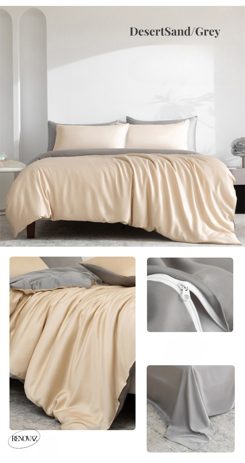 Luxe Zijden Zachte Beddengoed Set – Ademend, Duurzaam & Stijlvol