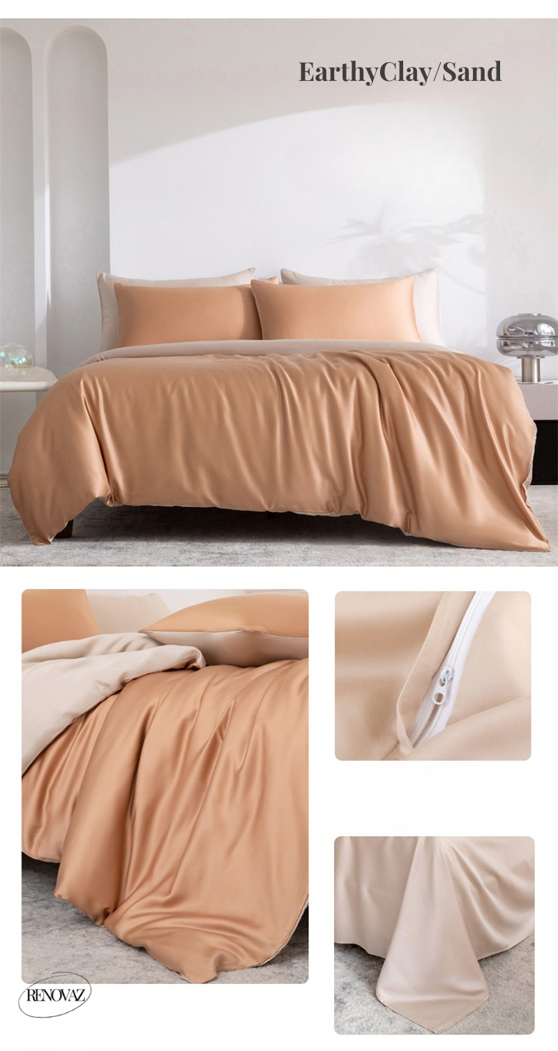 Luxe Zijden Zachte Beddengoed Set – Ademend, Duurzaam & Stijlvol