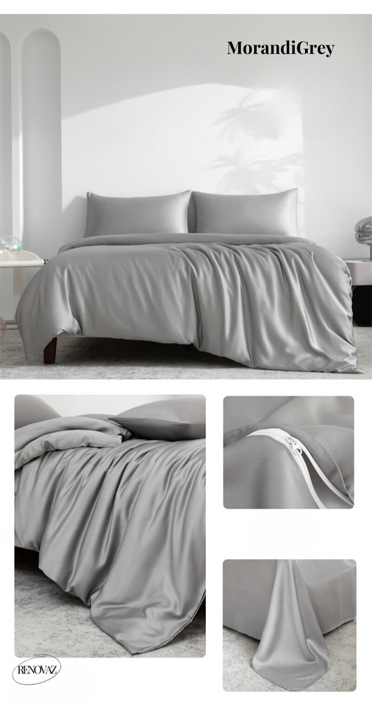 Luxe Zijden Zachte Beddengoed Set – Ademend, Duurzaam & Stijlvol