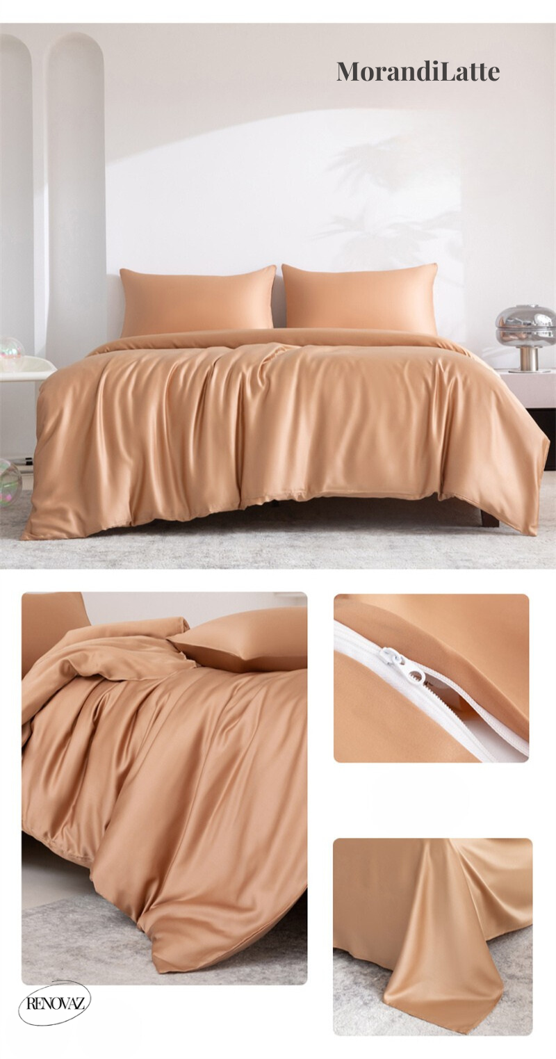 Luxe Zijden Zachte Beddengoed Set – Ademend, Duurzaam & Stijlvol