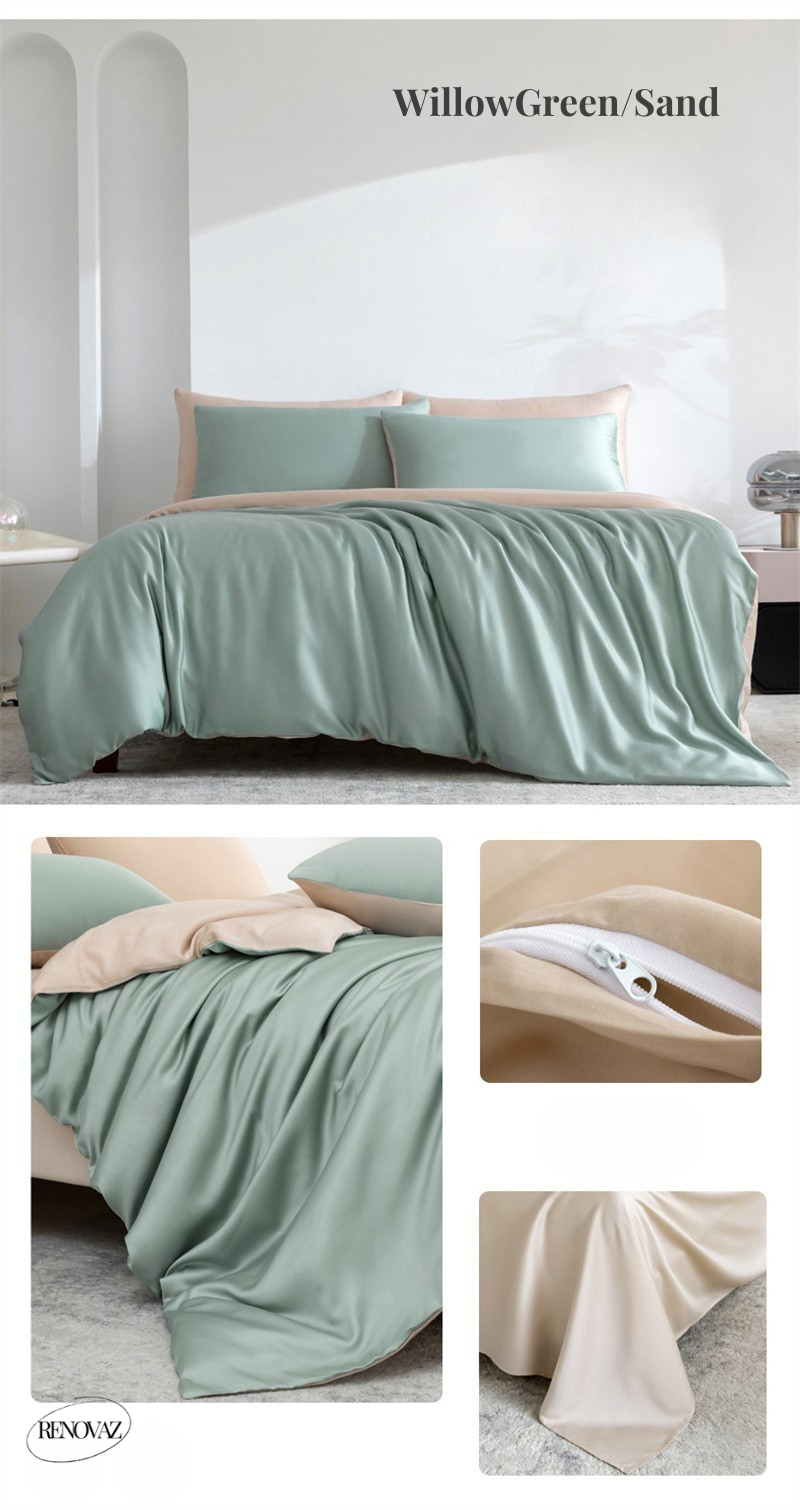 Luxe Zijden Zachte Beddengoed Set – Ademend, Duurzaam & Stijlvol